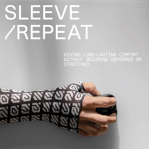 Wallhack Gaming Repeat Arm Sleeve | Gaming Setup Accessories Protective Sleeves for Arms | Compression Gamer Sleeves to Cover Arms | White| Small - Medium - Image 2