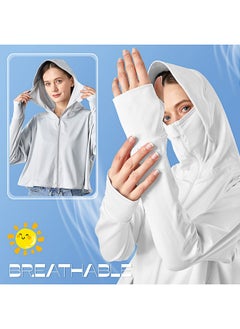 Hercicy Hercicy 2 Pcs UV Protection Clothing Sun Protection Hoodie Jacket Full Zip UV Block Clothing for Women  - Image 5