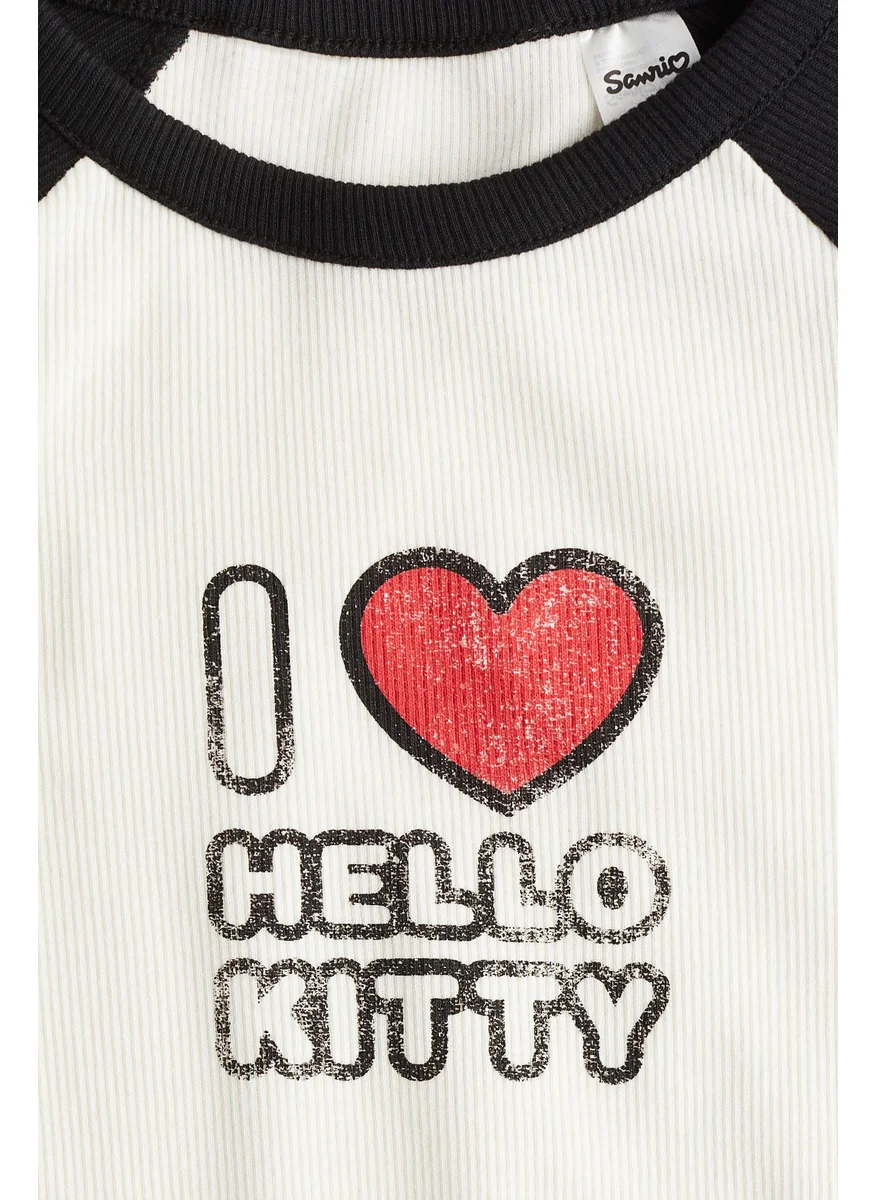 H&M Printed Jersey Top