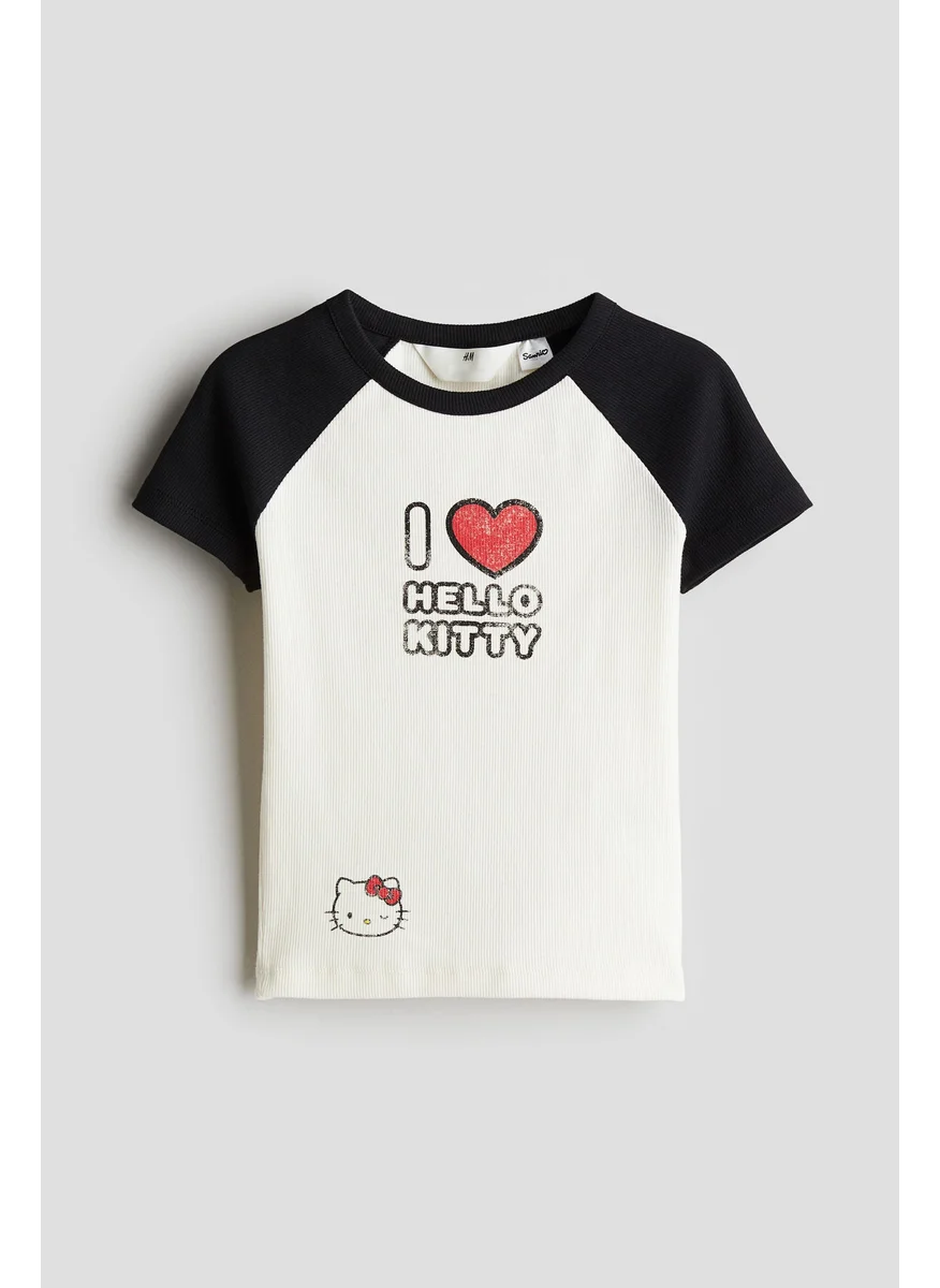 H&M Printed Jersey Top