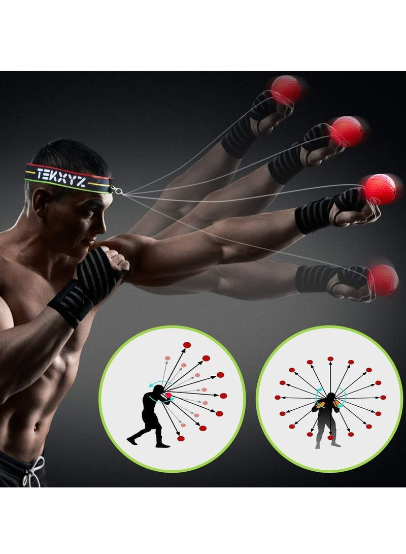 Joyelink Boxing Reflex Balls Set,4 X Varying Weights Boxing Reflex Balls 2 x Adjustable Headbands，Improve Speed and Hand-Eye Coordination for Men, Kids Boxing Equipment - Image 2