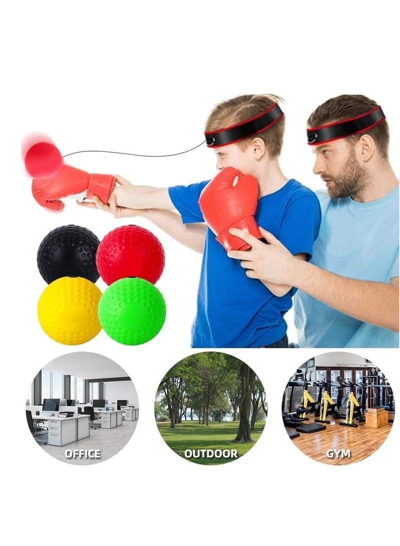 Joyelink Boxing Reflex Balls Set,4 X Varying Weights Boxing Reflex Balls 2 x Adjustable Headbands，Improve Speed and Hand-Eye Coordination for Men, Kids Boxing Equipment - Image 3