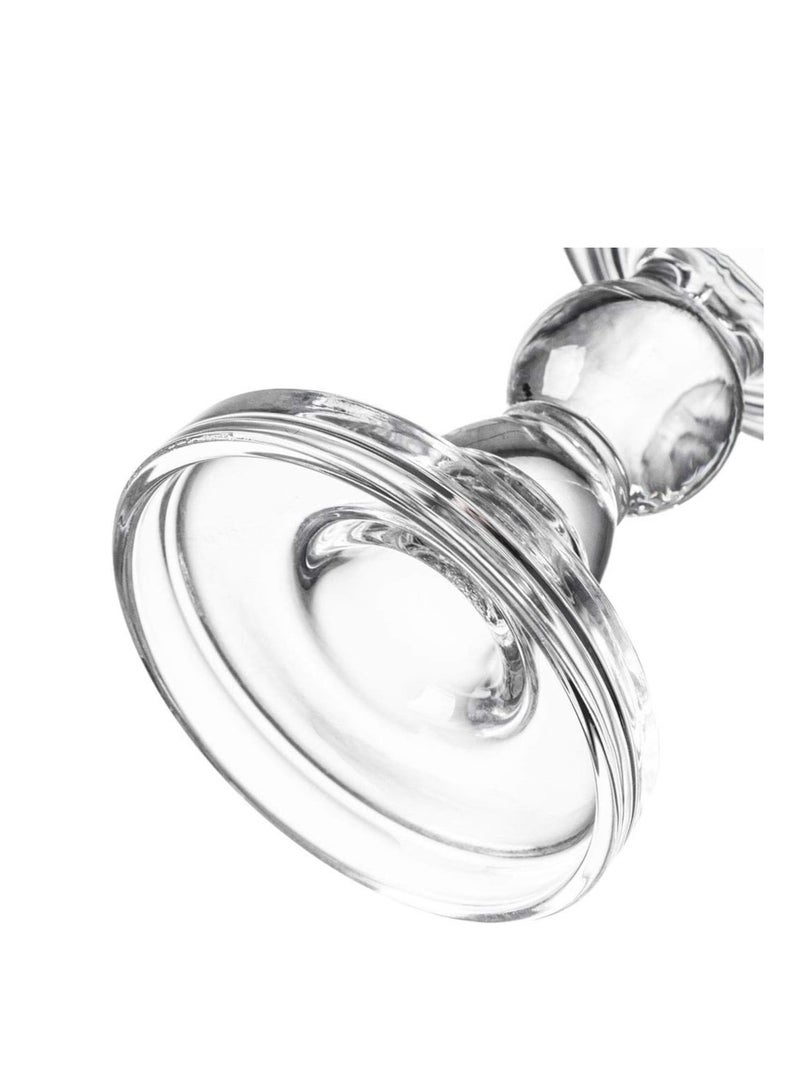Teensery Glass Candle Holder Clear Pillar Candle Stand Candlestick for Home Wedding Party Decoration (Height 3.5") - Image 2