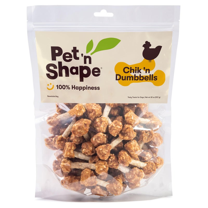Pet n Shape Chik N Rice Dumbbells All Natural Dog Treats Chicken 32 oz