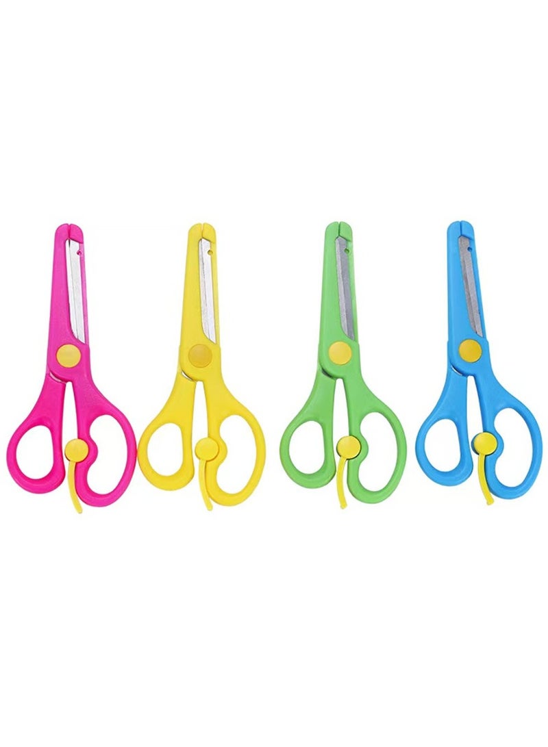 4 قطع حلوى لون الفولاذ المقاوم للصدأ مقص المحمولة مقص يدوي ورقة قطع أداة مكتب القرطاسية مقص سلامة الطفل - Image 2