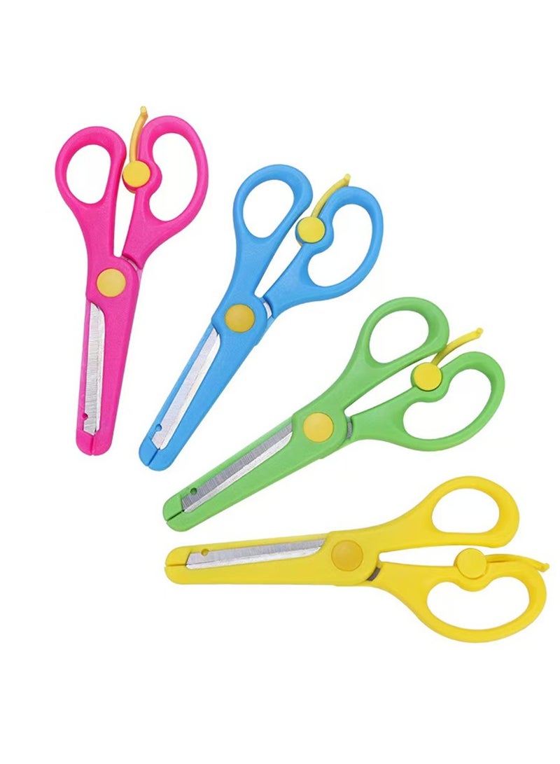 4 قطع حلوى لون الفولاذ المقاوم للصدأ مقص المحمولة مقص يدوي ورقة قطع أداة مكتب القرطاسية مقص سلامة الطفل - Image 3