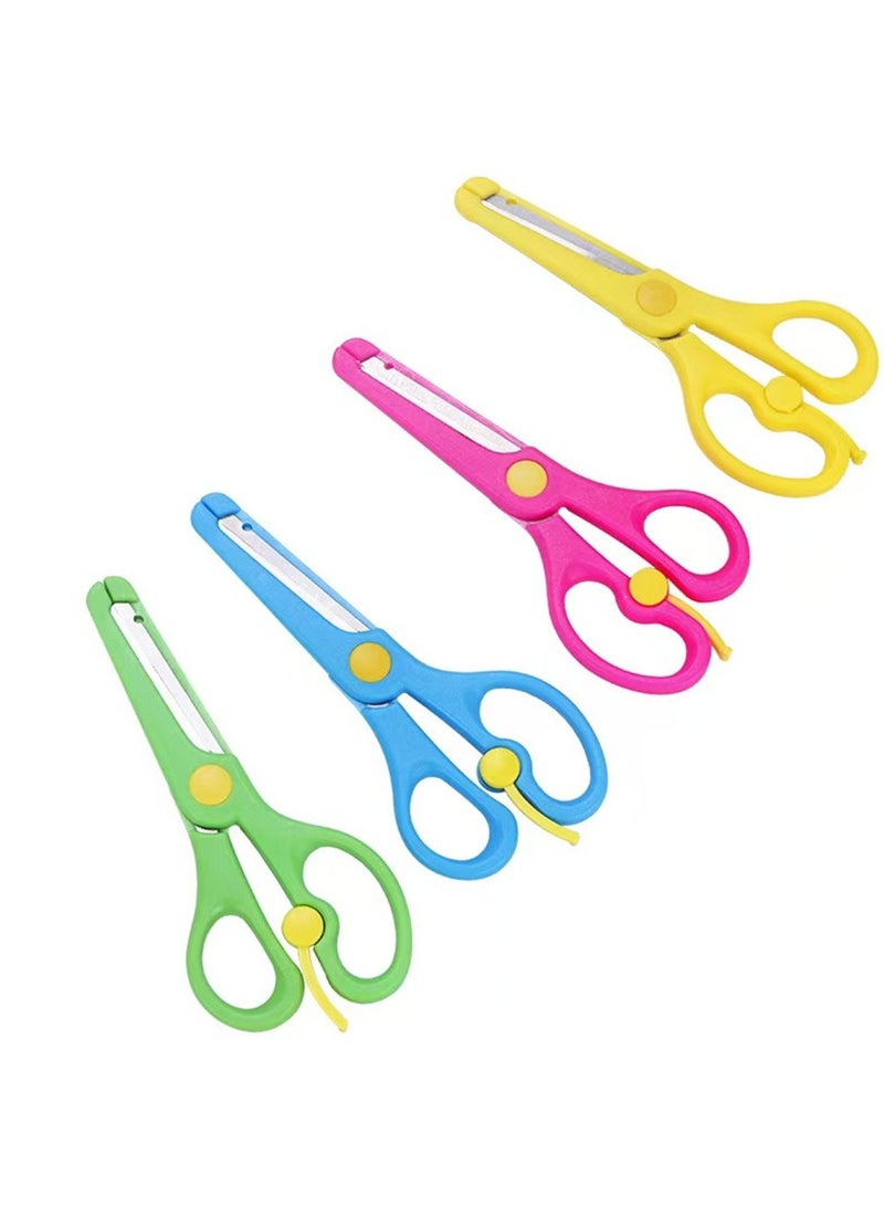 4 قطع حلوى لون الفولاذ المقاوم للصدأ مقص المحمولة مقص يدوي ورقة قطع أداة مكتب القرطاسية مقص سلامة الطفل - Image 4