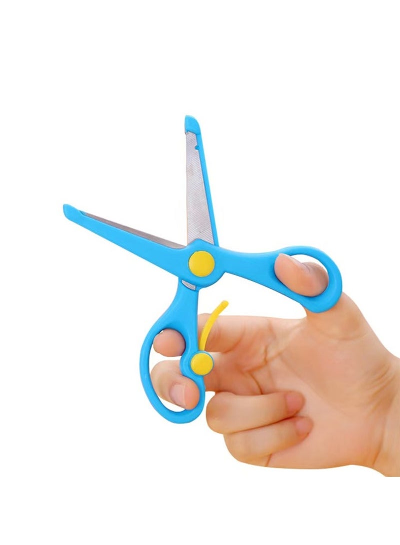 4 قطع حلوى لون الفولاذ المقاوم للصدأ مقص المحمولة مقص يدوي ورقة قطع أداة مكتب القرطاسية مقص سلامة الطفل - Image 5