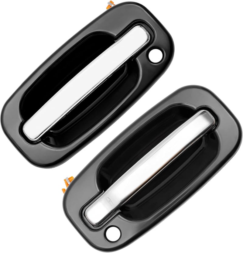 Gledewen Exterior Door Handles, Compatible with 1999-2007 Chevy Silverado Suburban Tahoe Avalanche, GMC Sierra Yukon, Cadillac Escalade, Chrome Lever, Front Left & Right Side | Replaces# 15034985, 15034986 - Image 1
