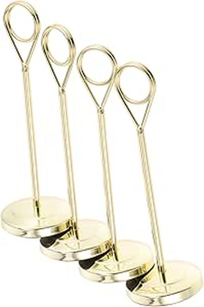 Gold Stainless Steel Card Holders 4pcs 15cm For Table Number Place Cards Display - Image 1