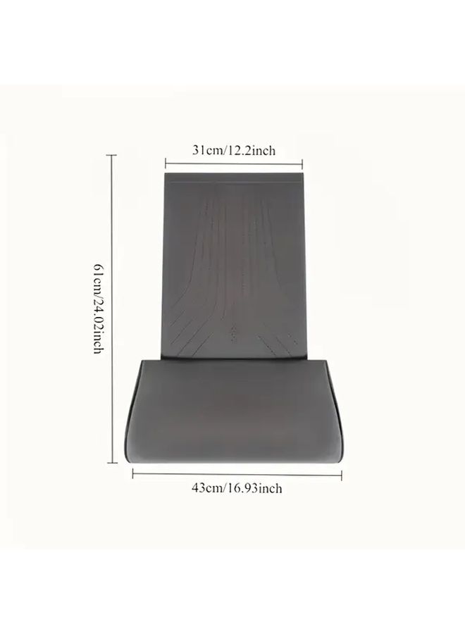 1pc Car Seat Extension Pad Ergonomic Design Universal Leg Support Pad For Cars Buses Trains Office Home Use Black Color Non Slip Installation Synthetic Fiber Surface Durable Seat Cushion - Image 3