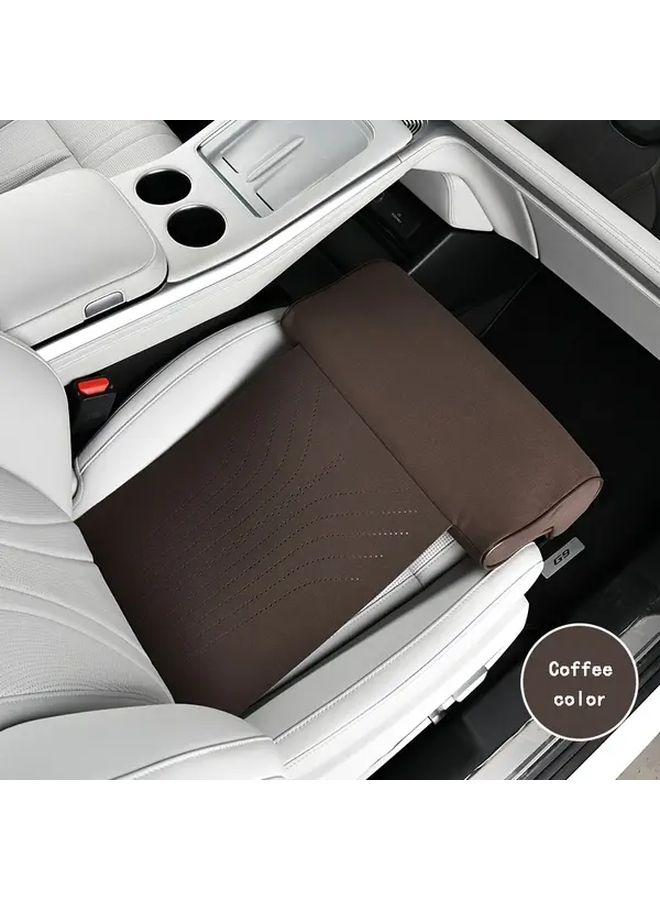 1pc Car Seat Extension Pad Ergonomic Design Universal Leg Support Pad For Cars Buses Trains Office Home Use Black Color Non Slip Installation Synthetic Fiber Surface Durable Seat Cushion - Image 4