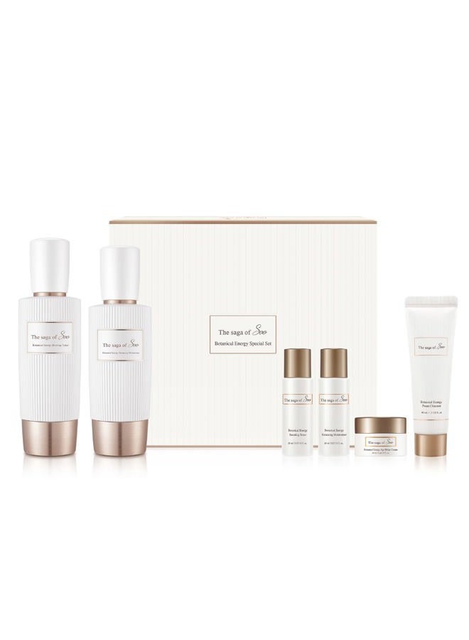 POPMISOLER Spring Event Sooryehan THE SAGA OF SOO BOTANICAL ENERGY (360 ml / 12.17 Fl Oz) - Korean Skincare Gift Set by LG BEAUTY. Botanical Energy Boosting Toner, Balancing Moisturizer, Cream, Foam Cleanser.  - Image 1