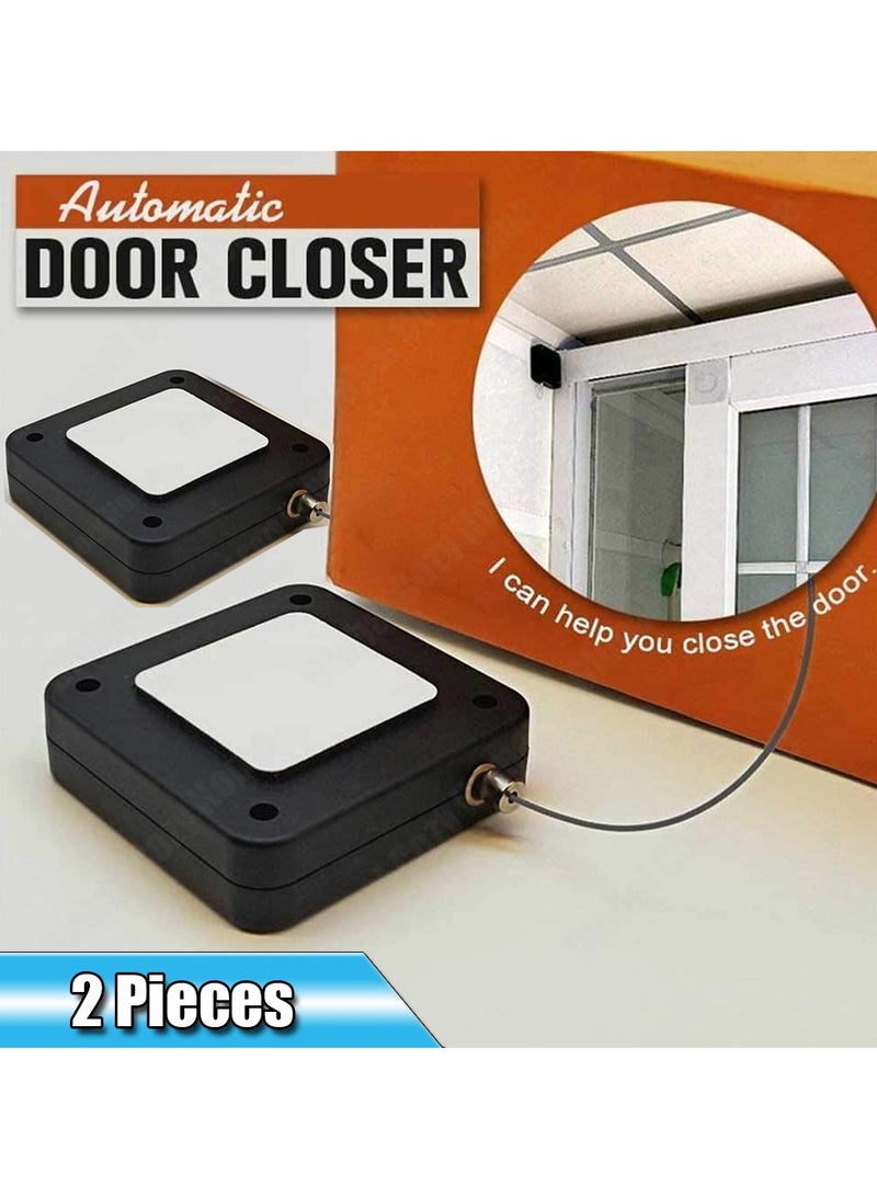 Automatic Door Closer 2-Piece Punch Free for Home Office Window Cabinet Door - Image 1