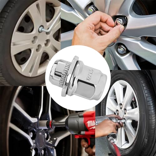 MLAHUIER 5PCS M12x1.5 Chrome Lug Nuts, Chrome Closed End Mag Style Lug Nuts with Washer Replaces OEM#90084-94001, Lug Nut Lock Set Compatible with Toyota Corolla Camry Tacoma Lexus - Image 5