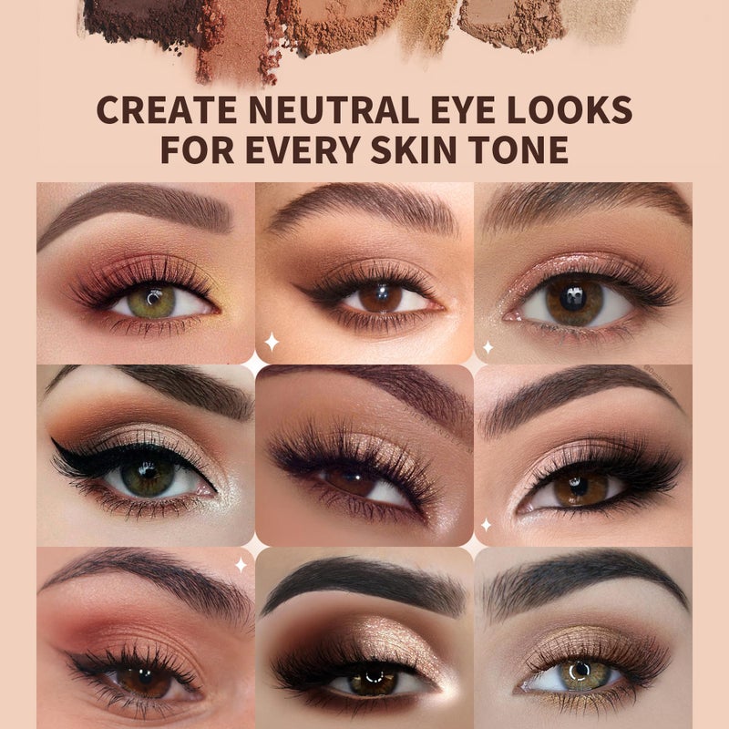 docolor Neutral Eyeshadow Palette 9 Colors Nude Brown Eyeshadow Palette Eye Shadow Palette Makeup Palettes with Velvety and Silky Finishes Highly Pigmented Mattes Shimmers Glitter Eye Makeup Palettes - Image 5