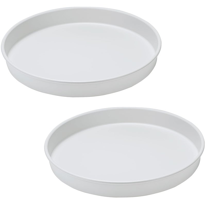 Amolliar Lazy Susan Turntable Organizer White 10 2 Pack NonSkid Metal Rotating Spice Rack for Kitchen Fridge Cabinet Countertop Vanity Pantry Storage Farmhouse Decor Under Sink Organizer