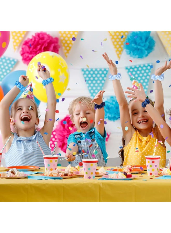 Whaline 10Pcs Blue Satin Fabric Hair Ties Bulk Ponytail Holders Scrunchies Elastic Hair Bands for Women Girls Teens Party Gift Favors - Image 5