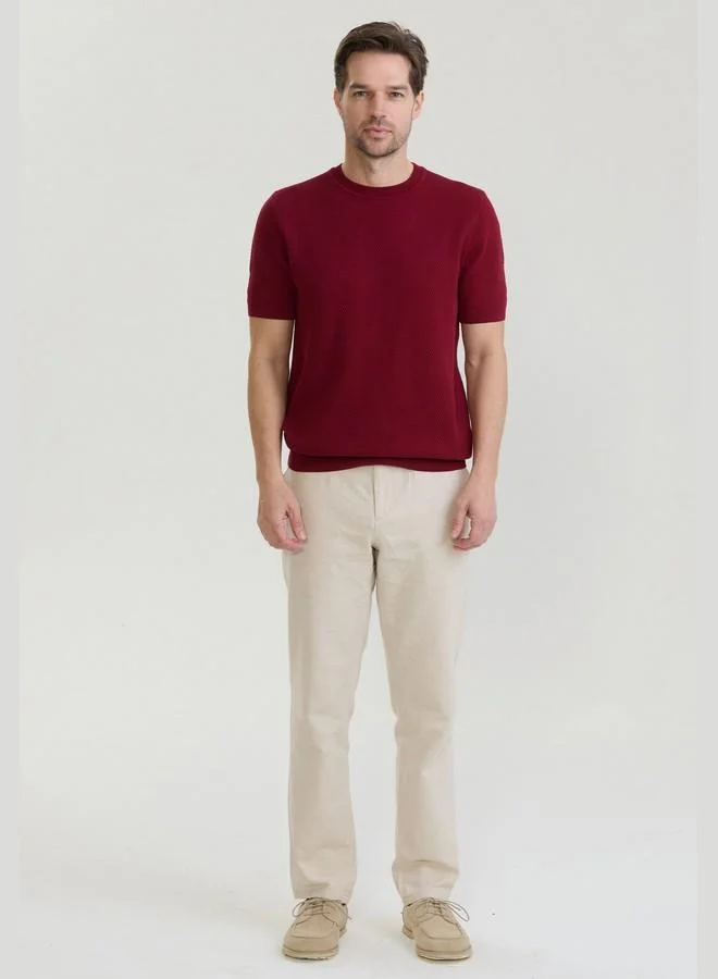 FELIX HARDY Bordeaux Men's 100% Cotton Crew Neck Jersey T Shirt for Men | Best Price UAE