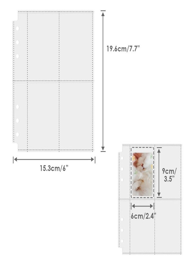 Baskiss 4 Pocket Pages 120 Single Sided Pockets 3.5”x2.4”, 30 Pack Heavyweight Sheet Protectors Sleeves Fits A5 Binder for 3 inch Polaroid Kpop Album MD Photo - Image 4