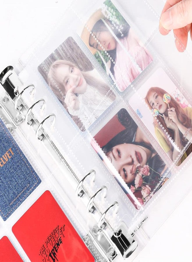 Baskiss 4 Pocket Pages 120 Single Sided Pockets 3.5”x2.4”, 30 Pack Heavyweight Sheet Protectors Sleeves Fits A5 Binder for 3 inch Polaroid Kpop Album MD Photo - Image 2