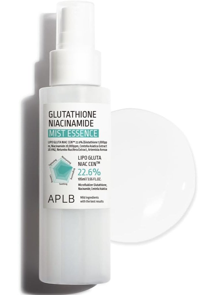 APLB Glutathione Niacinamide Mist Essence | LIPO GLUTA NIAC CEN™ 22.6% 3.55 FL.OZ/Korean Skincare, Replenishing moisture, Revitalize for gentle and improve skin texture through Niacinamide - Image 1