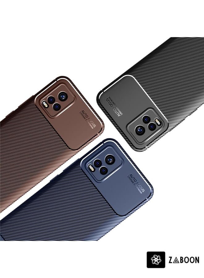 Zaboon Protective Case Cover For vivo S7 Carbon Fiber Texture Shockproof TPU Case - Image 5