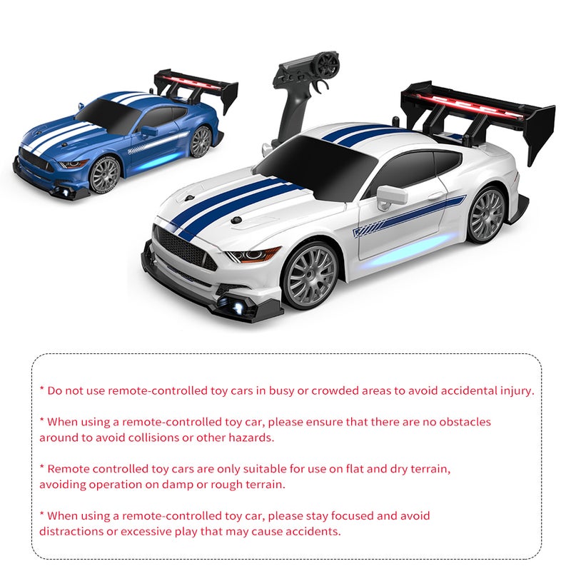 2.4GHz Remote Control Drift Car 1:24 10-15KM/H High Speed Drift Remote-controlled 4WD Vehicle with With Front Lights, Bottom Lights, Tail Wing Lights/ Replaceable Wheels - Image 5