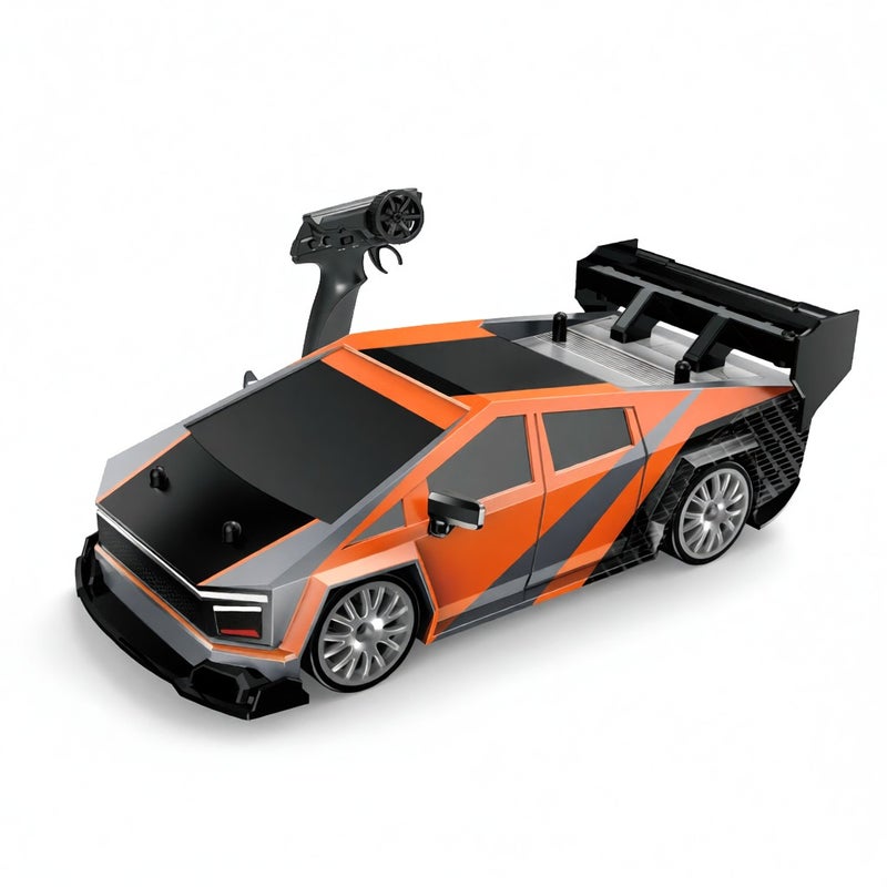 2.4GHz Remote Control Drift Car 1:24 10-15KM/H High Speed Drift Remote-controlled 4WD Vehicle with With Front Lights, Bottom Lights, Tail Wing Lights/ Replaceable Wheels - Image 1