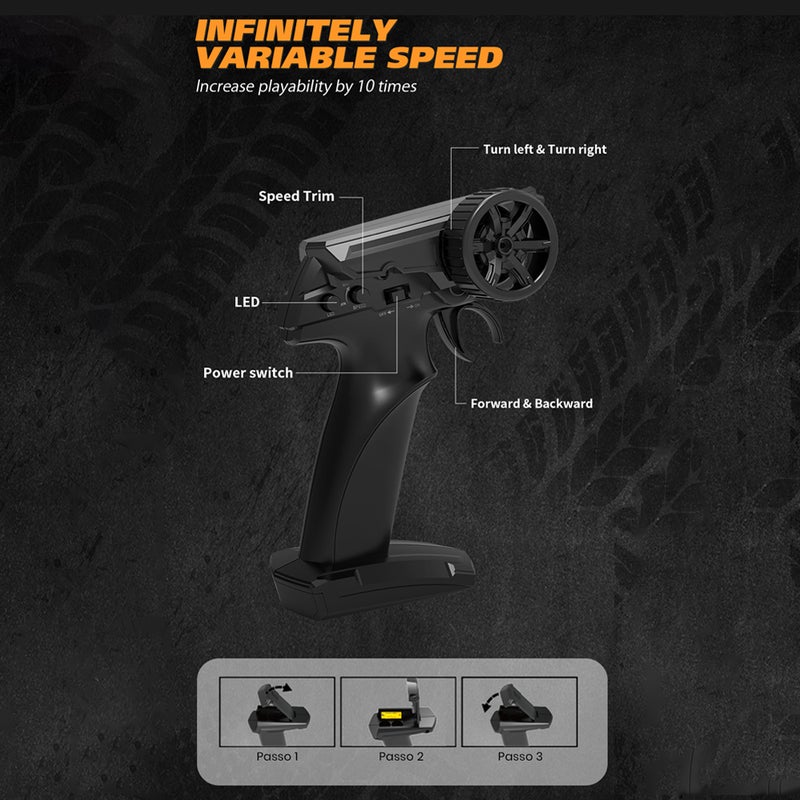 2.4GHz Remote Control Drift Car 1:24 10-15KM/H High Speed Drift Remote-controlled 4WD Vehicle with With Front Lights, Bottom Lights, Tail Wing Lights/ Replaceable Wheels - Image 4
