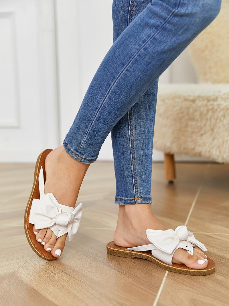 FISACE Womens Slip On Flip Flops Ring Toe Strappy Casual Summer Gladiator Flat Sandals - Image 3