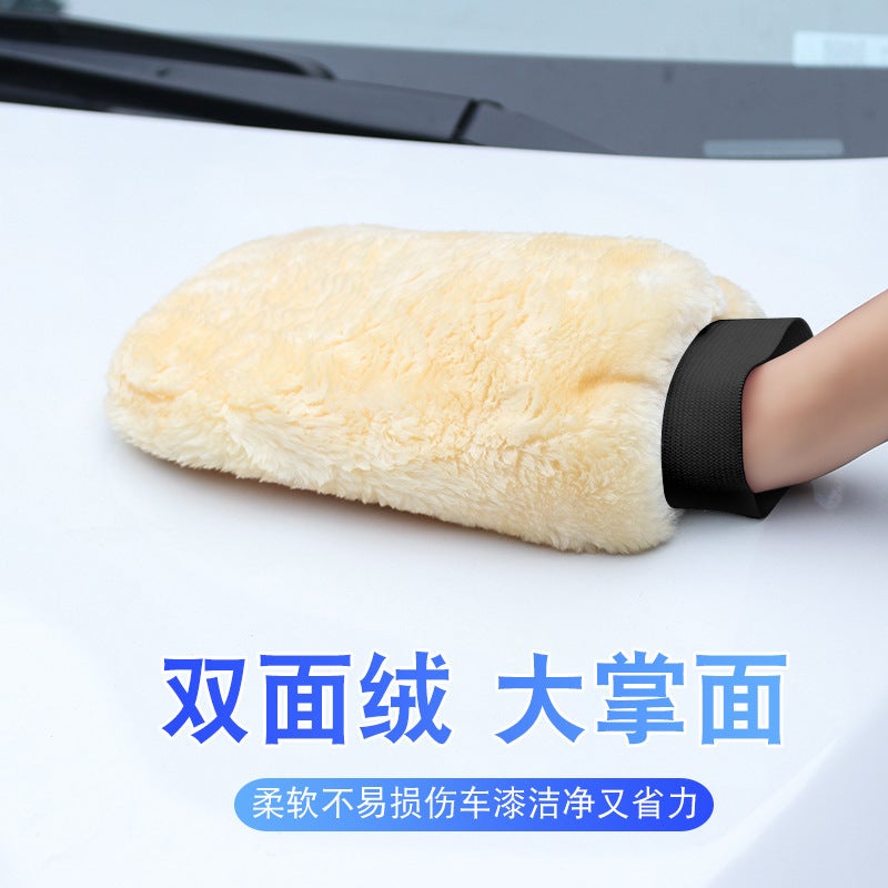Car Wash Gloves Double-Sided Plush Car Special Imitation Wool Hand Wipe Thick Waterproof Car Cleaning Tool - Image 3