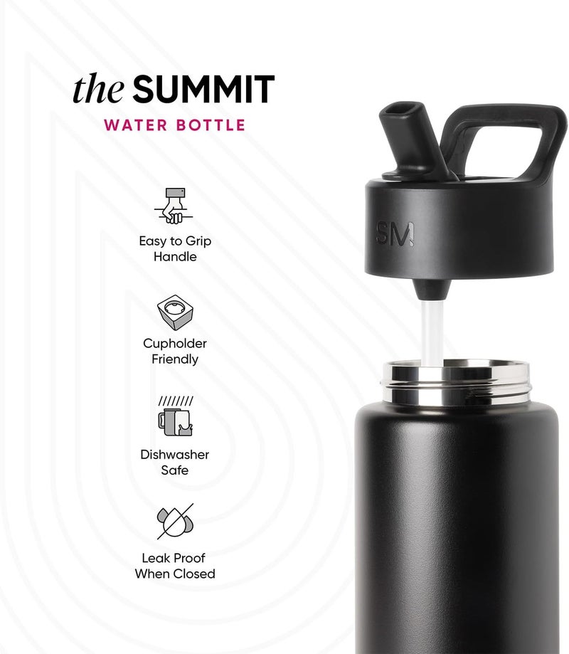 Kids Summit Water Bottle with Straw Lid | 14oz Stainless Steel Cup Insulated Tumbler for Toddlers, School | Frolicking Kittens - Image 2