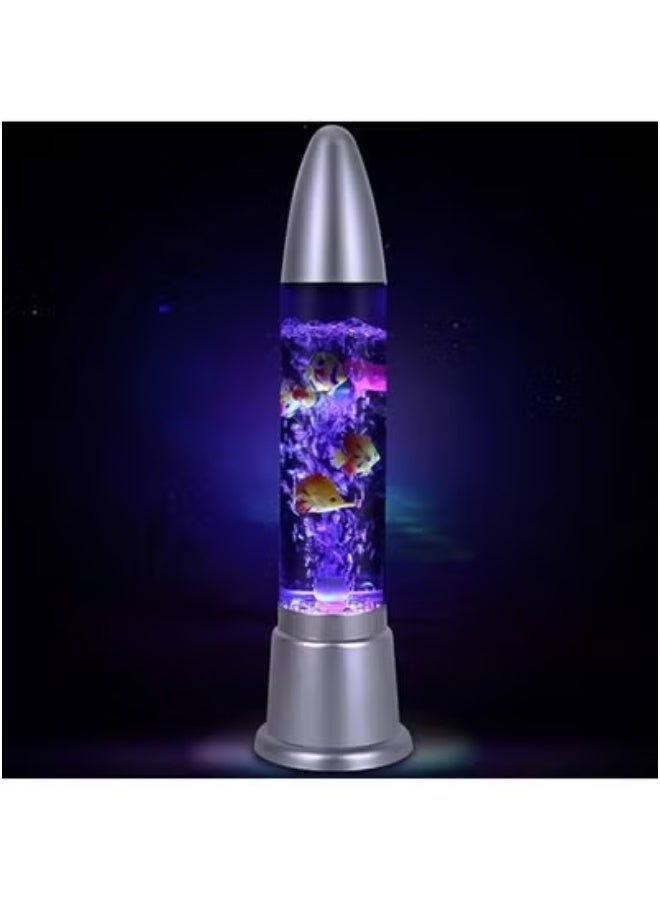 TIGER LED Aquarium Lamp with 7 Colorful Plastic Fish – Soothing Artificial Fish Tank Light for Relaxation, Office & Home Decor – Energy-Efficient Color-Changing LEDs – Ideal for Bedrooms, Desks, Living Rooms & Workspaces – Unique Gift for Kids & Adults  - Image 3