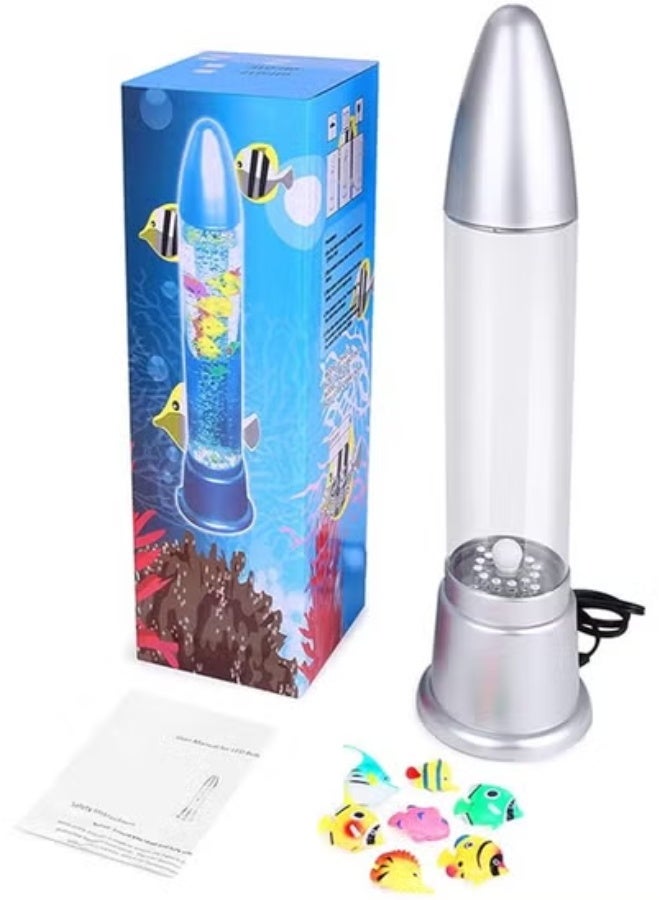 TIGER LED Aquarium Lamp with 7 Colorful Plastic Fish – Soothing Artificial Fish Tank Light for Relaxation, Office & Home Decor – Energy-Efficient Color-Changing LEDs – Ideal for Bedrooms, Desks, Living Rooms & Workspaces – Unique Gift for Kids & Adults  - Image 4