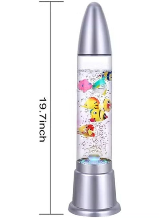 TIGER LED Aquarium Lamp with 7 Colorful Plastic Fish – Soothing Artificial Fish Tank Light for Relaxation, Office & Home Decor – Energy-Efficient Color-Changing LEDs – Ideal for Bedrooms, Desks, Living Rooms & Workspaces – Unique Gift for Kids & Adults  - Image 2