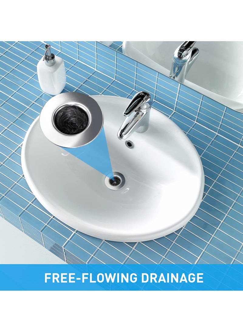 2PCS Stainless Steel Hair Catcher for Bathroom Sink, Fits 1.20" to 1.60" Drain Holes, Clog-Free Porous Strainer for Easy Drain Maintenance - Image 5
