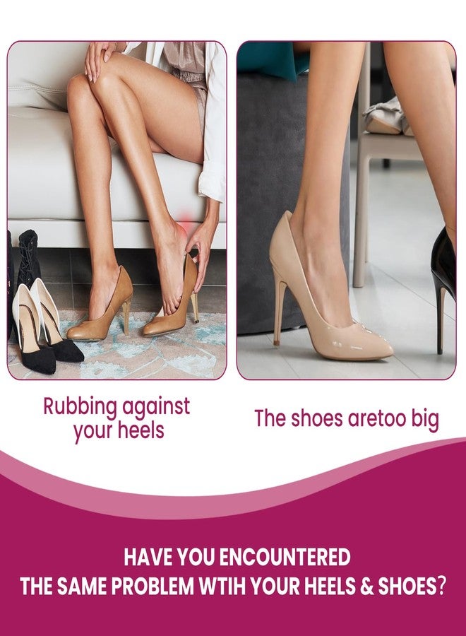 Bukihome Heel Grips Pads for Women Shoes - (4 Pairs) Bukihome Self-Adhesive Heel Cushion Inserts Prevent Slipping, Rubbing, Blisters, Foot Pain, Improve Shoe Fit, Heel Protector for Shoes Too Big - Beige - Image 2
