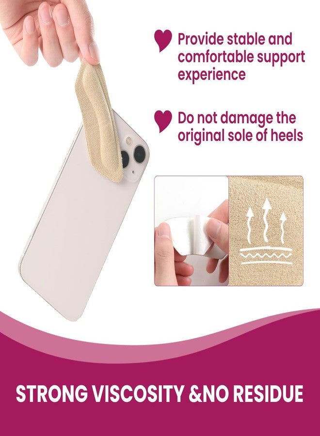 Bukihome Heel Grips Pads for Women Shoes - (4 Pairs) Bukihome Self-Adhesive Heel Cushion Inserts Prevent Slipping, Rubbing, Blisters, Foot Pain, Improve Shoe Fit, Heel Protector for Shoes Too Big - Beige - Image 5