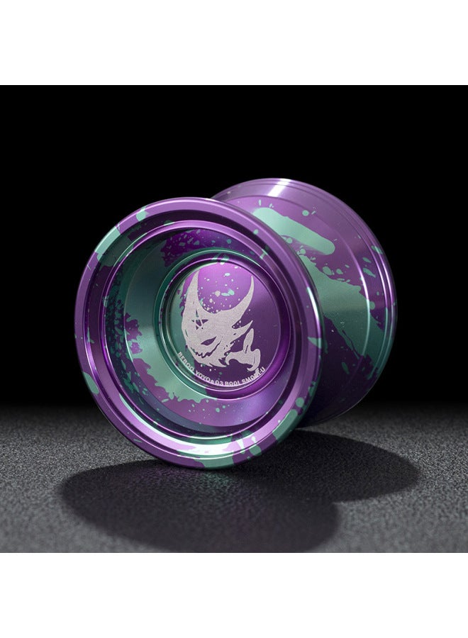 2024 Professional Yo-Yo Game Competitive Alloy Yo-Yo Children Beginners Living Sleep Yoyo Ball-Color:Devil Little Ghost Violet Live Sleep (ball Lifting Recycling) Free: 10 Rings + Death Sleeping Bearings + Gloves - Image 1