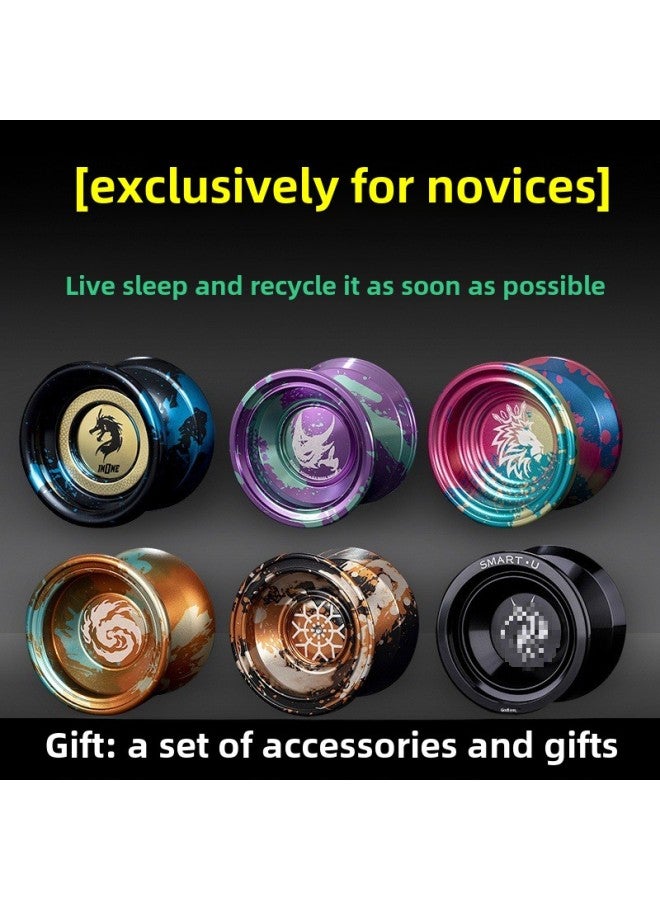 2024 Professional Yo-Yo Game Competitive Alloy Yo-Yo Children Beginners Living Sleep Yoyo Ball-Color:Devil Little Ghost Violet Live Sleep (ball Lifting Recycling) Free: 10 Rings + Death Sleeping Bearings + Gloves - Image 2