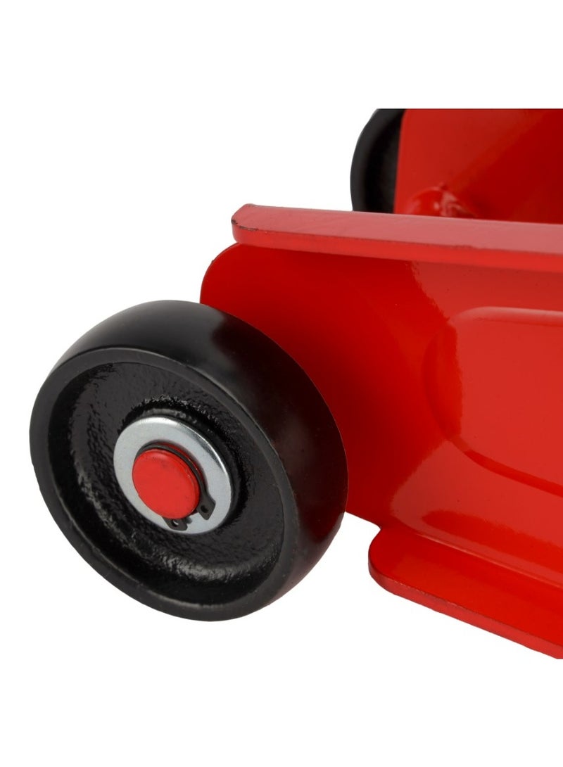 Geepas Hydraulic Floor Jack- GAT59402/ 3 ton or 3000 kg Capacity, 133 to 387 mm Lifting Range/ with Wheels, Perfect for Car, Pickup Truck, Truck, RV, Auto Repair, Industrial Engineering/ Red - Image 4