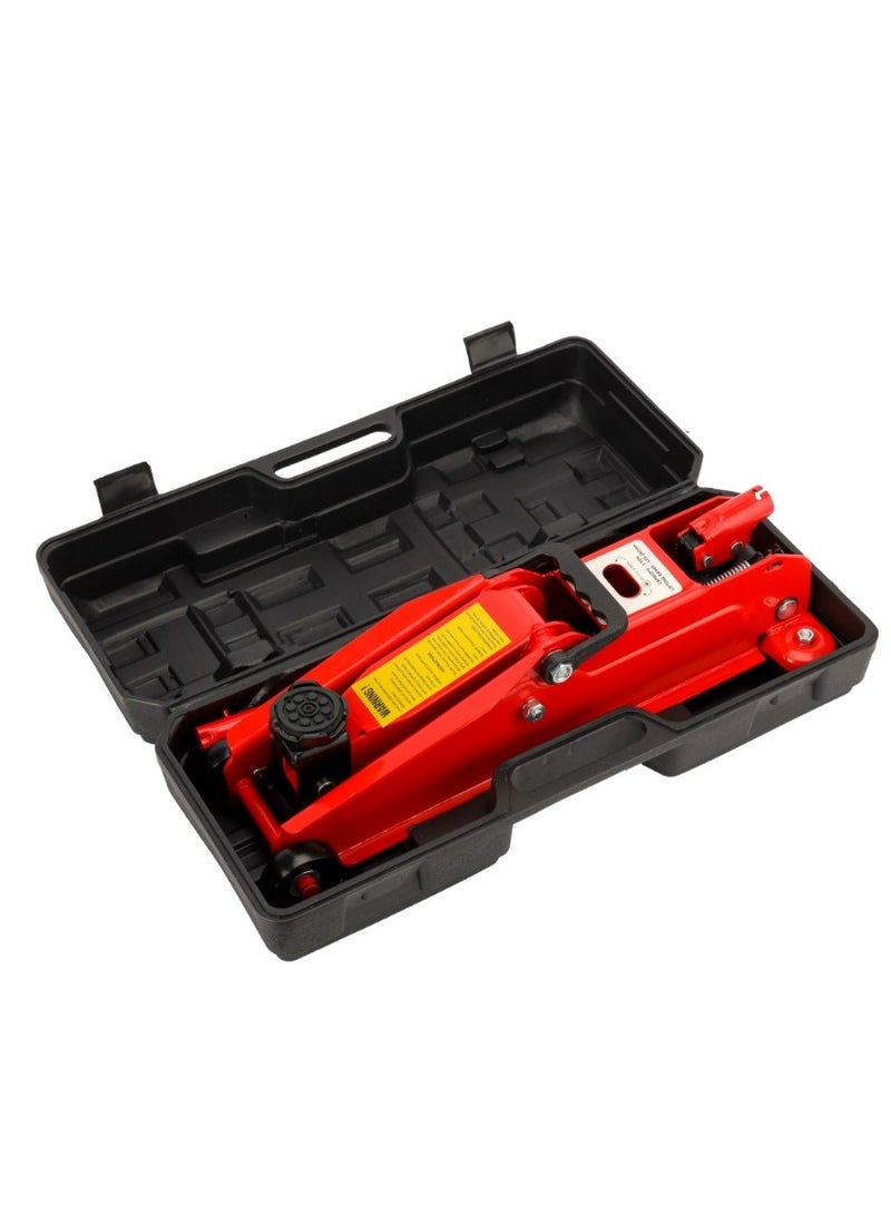 Geepas Hydraulic Floor Jack- GAT59402/ 3 ton or 3000 kg Capacity, 133 to 387 mm Lifting Range/ with Wheels, Perfect for Car, Pickup Truck, Truck, RV, Auto Repair, Industrial Engineering/ Red - Image 2