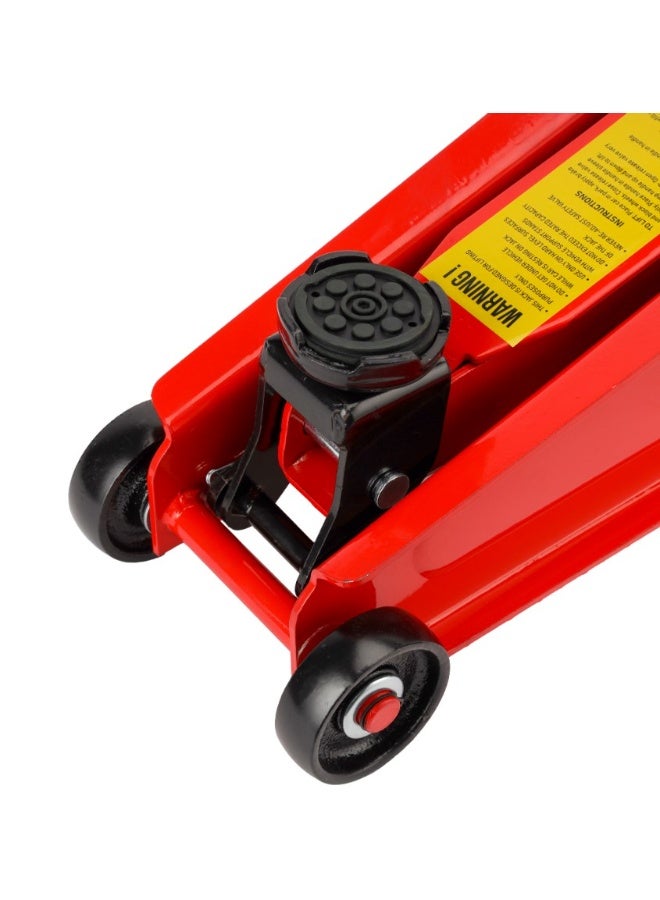 Geepas Hydraulic Floor Jack- GAT59402/ 3 ton or 3000 kg Capacity, 133 to 387 mm Lifting Range/ with Wheels, Perfect for Car, Pickup Truck, Truck, RV, Auto Repair, Industrial Engineering/ Red - Image 3