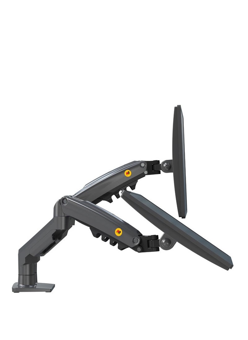 ان بي ايرجونوميك - أن بي نورث بايو NB Ergonomic  حامل شاشة مزدوج للمكتب، ذراع شاشة كمبيوتر دوارة كاملة الحركة لشاشتين 17-27 بوصة مع سعة تحميل 4.4 ~ 19.8 رطل لكل شاشة F160 - Image 1