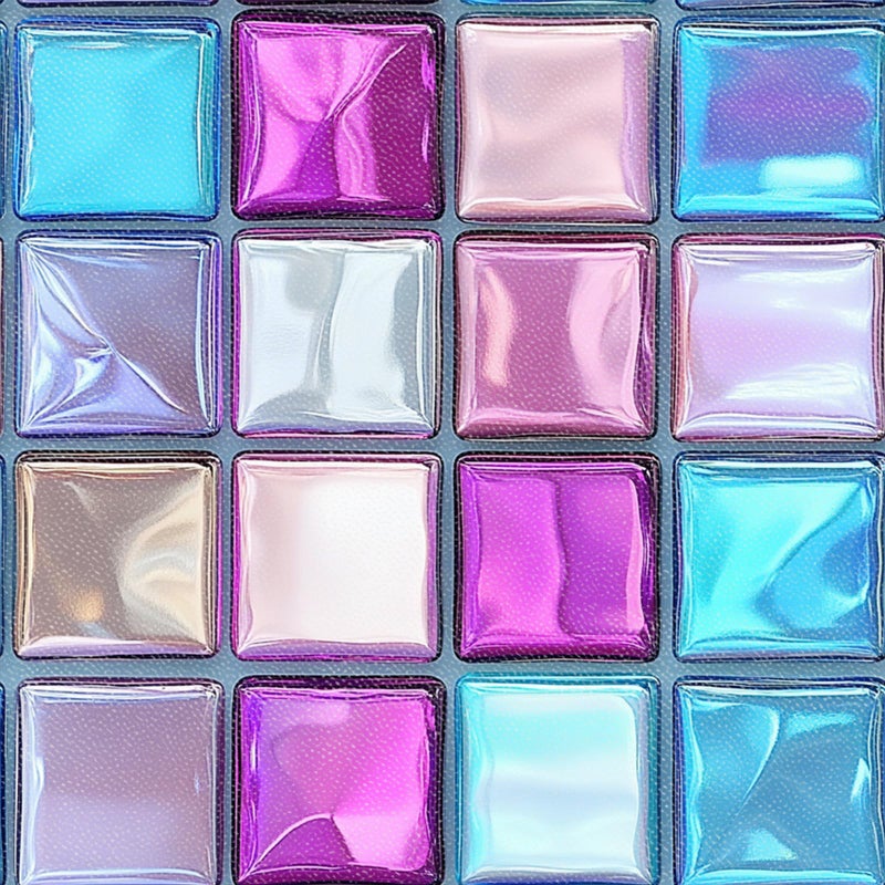 HOMETITUTE 10PCS 12x12 Inch Blue Pink Purple Iridescent Mirror Textured Flat Surface Peel and Stick Floor Tiles Removable Self Adhesive Vinyl Flooring Stickers for Bathroom Kitchen Entryway Home Decor - Image 1