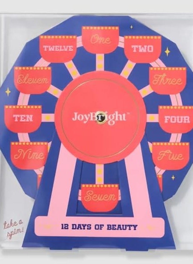 Ulta JoyBright 12 Days of Beauty Holiday Collection, Makeup and Skincare Gift Set, Pink and Blue Ferris Wheel Design, Western Theme - Image 1
