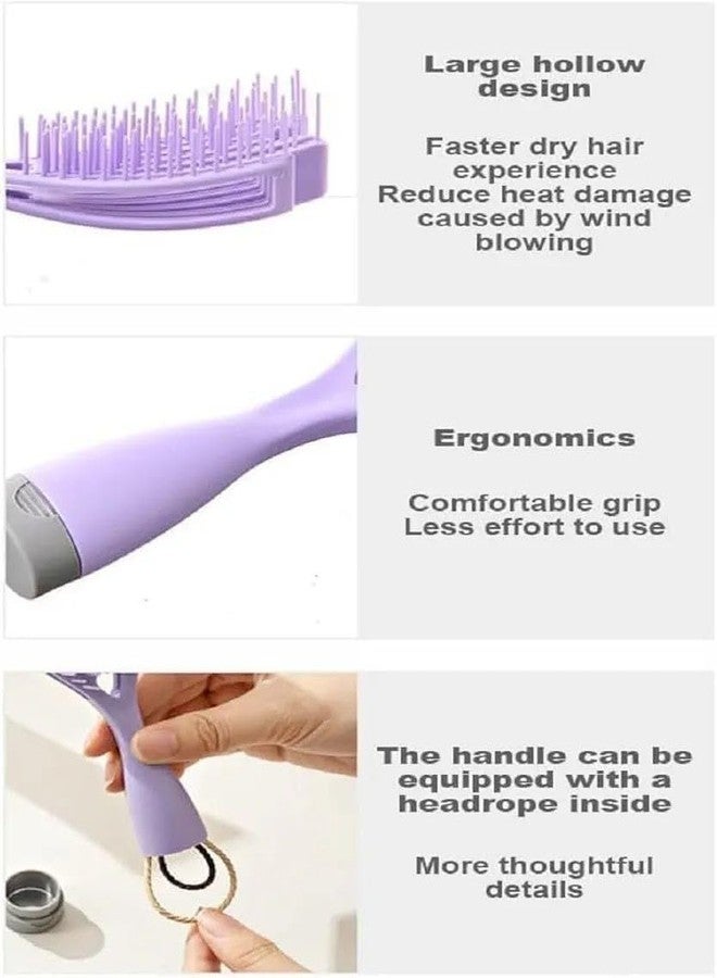 JAMBUVANTI 1Pack, Professional Wet & Dry Hair Detangler Brush with Spacing Clip, Salon Detangling Comb for Smooth Tangle-Free Hair, Suitable for Men, Women & All Hair Types - Image 3