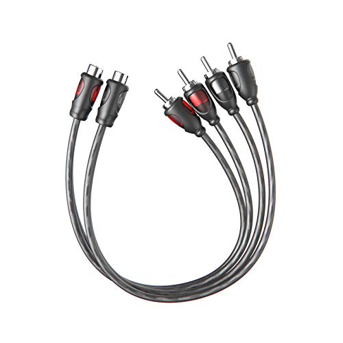 ROCKRIX 1ft RCA 1 Female to 2 Male Audio Speaker Y Adapter Splitter Cable (2 Pack) - Image 1