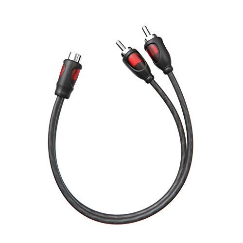 ROCKRIX 1ft RCA 1 Female to 2 Male Audio Speaker Y Adapter Splitter Cable (2 Pack) - Image 3
